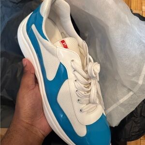 Authentic Men’s Prada America Cup in Blue and White UK 11.5 US 12.5